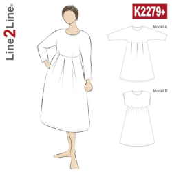 K2279+ Flagermuskjole med læg/rynk - PLUS