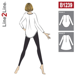 B1239 Bluse med wienerlæg i ryggen