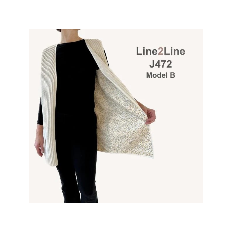 J472 Vendbar bolero eller vest med kantbånd