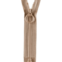 Opti delbar lynlås, ring vedhæng, beige