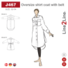 Model J467 Oversize skjortefrakke med bælte