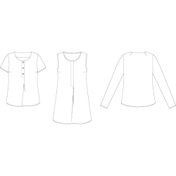 Model B1244 Bluse med stolpe effekt