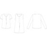 Model B1244 Bluse med stolpe effekt
