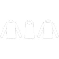 Model B1258 Bluse med 3 forskellige kraver