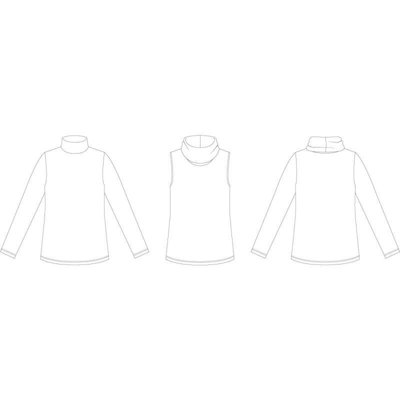 Model B1258 Bluse med 3 forskellige kraver