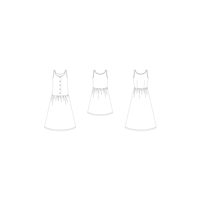 Model K2251 Tank top kjole med rynk