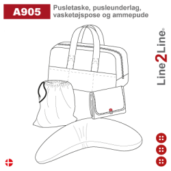 Model A905 Pusletaske, pusleunderlag, vasketøjspose og ammepude